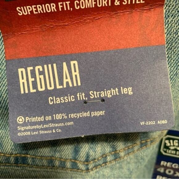 Signature Levi NEW NWT Mens W40 L30 Regular Classic Fit - Picture 3 of 10